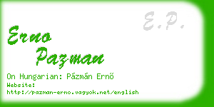 erno pazman business card
